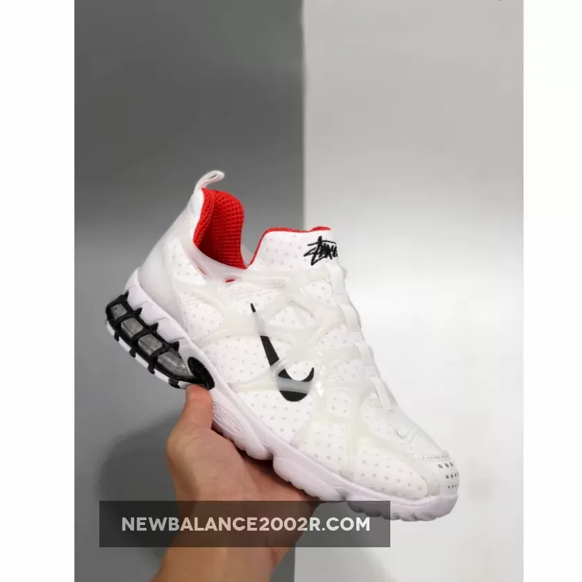 Stussy x Nike Air Zoom Spiridon KK White/Black-Habanero Red #nike stussy spiridon kukini
