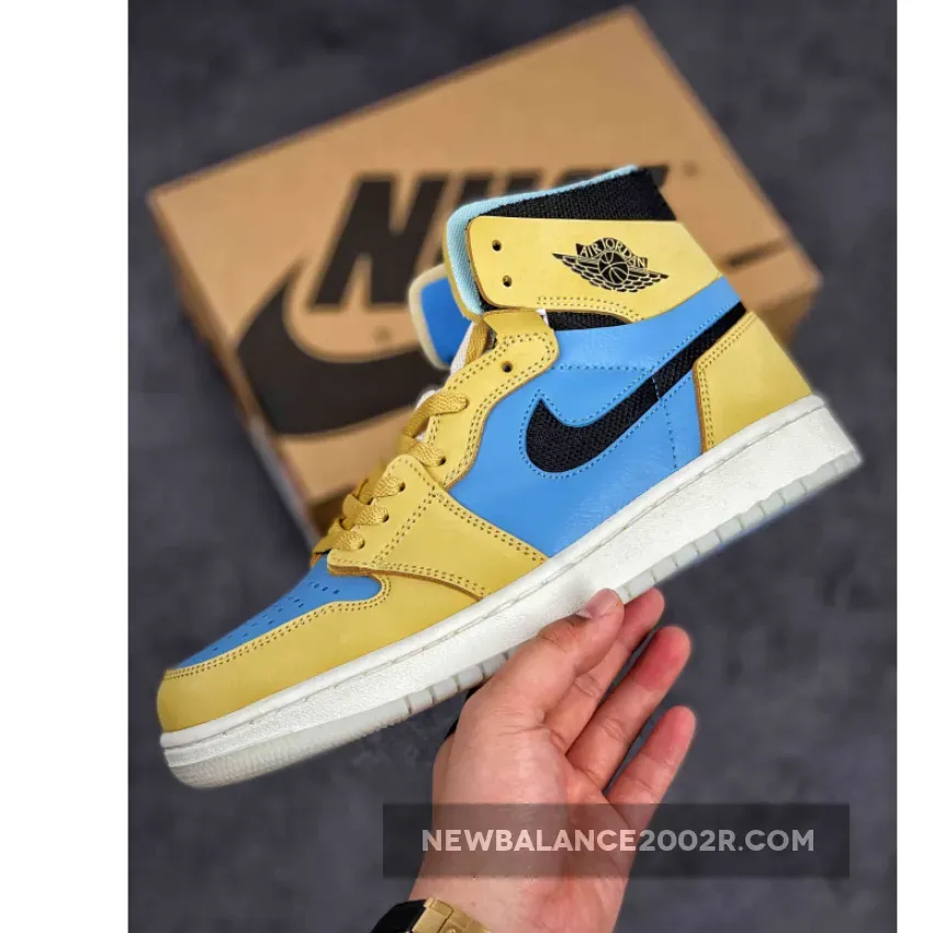 Air Jordan 1 Zoom Comfort Tan Light Blue - light tan jordan 1