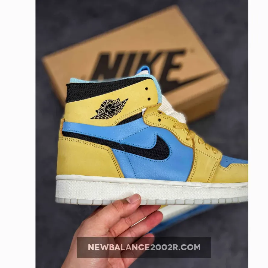 Air Jordan 1 Zoom Comfort Tan Light Blue - light tan jordan 1