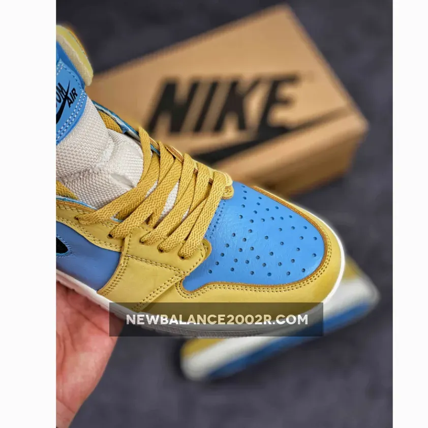 Air Jordan 1 Zoom Comfort Tan Light Blue - light tan jordan 1