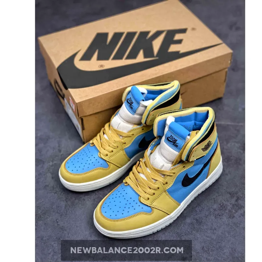 Air Jordan 1 Zoom Comfort Tan Light Blue - light tan jordan 1