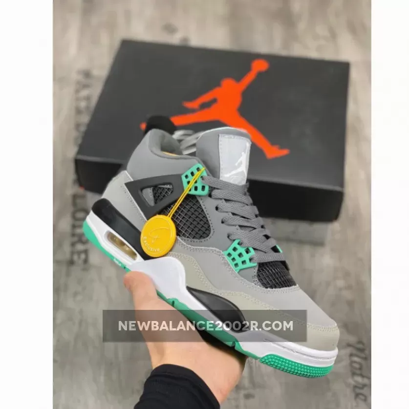 Air Jordan 4 Retro 'Green Glow' Dark Grey/Green Glow-Cement Grey-Black / jordan green glow 4