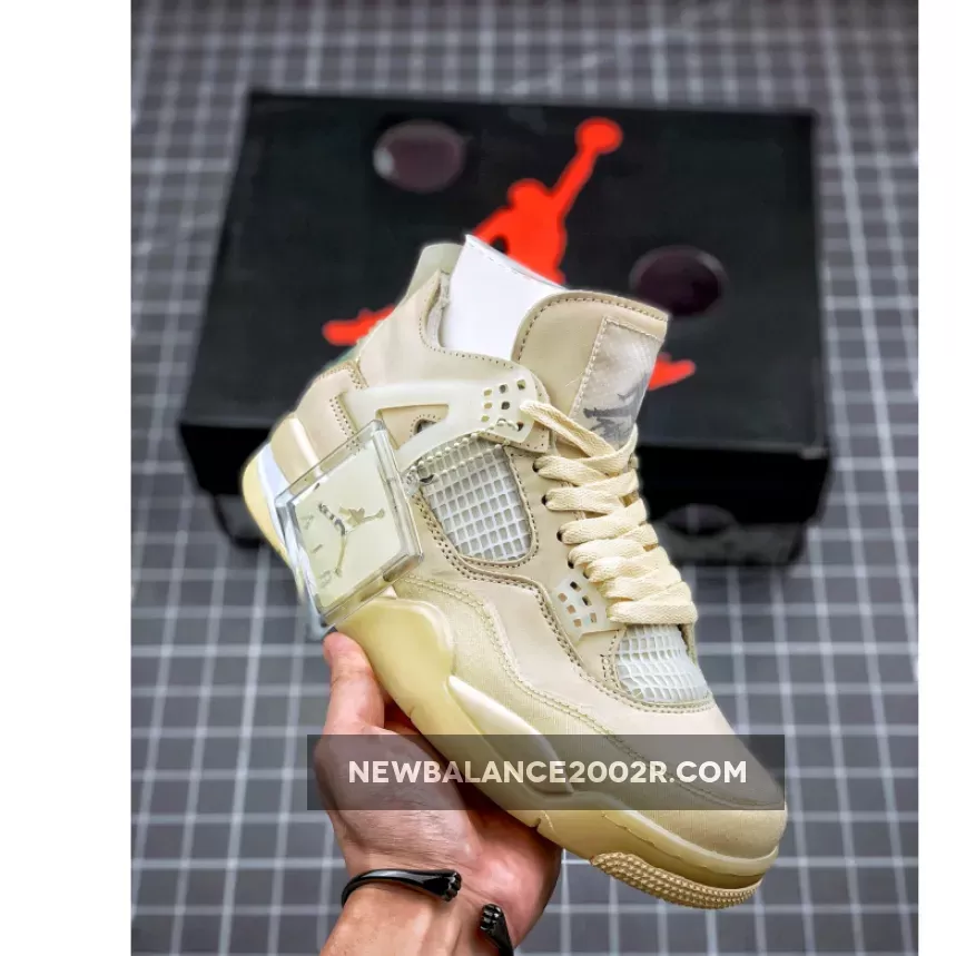 Off-White X Air Jordan 4 SP Sail/Muslin-White-Black For Sale