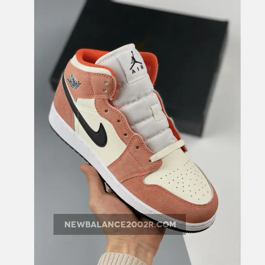 Jordan 1 Mid GS "Orange Suede" Team Orange/Black-Sail | jordan 1 suede