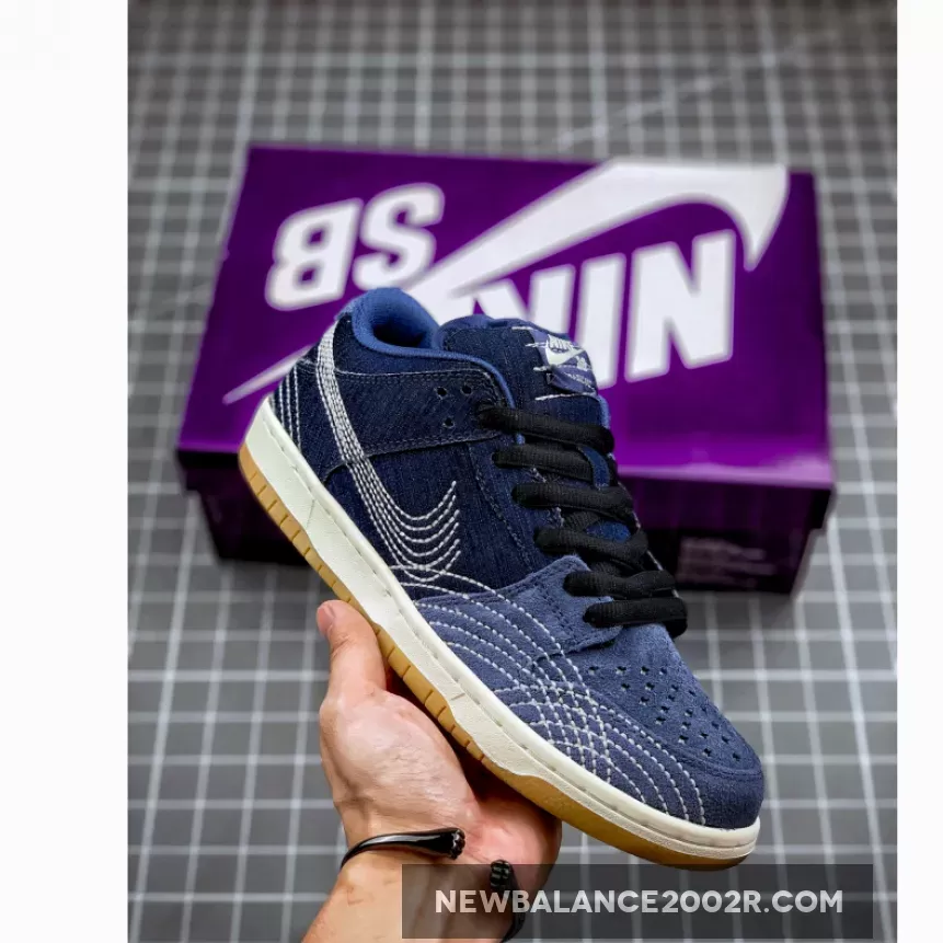 Nike SB Dunk Low PRM 'Sashiko' Mystic Navy/Gum Light Brown-Sail CV0316-400 #nike sashiko