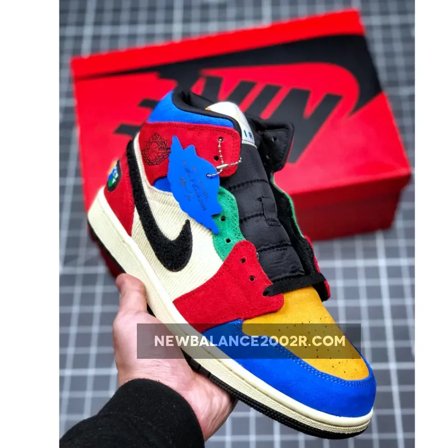 Air Jordan 1 Mid 'Blue The Great – Fearless' AJ1 Muslin/Varsity Red/Royal/Taxi/Black | JORDANBLUE