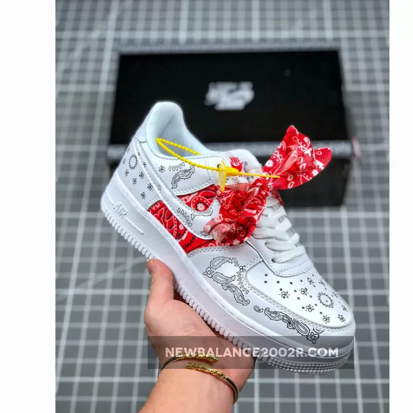 X Nike Air Force 1 Low White Red Black For Sale