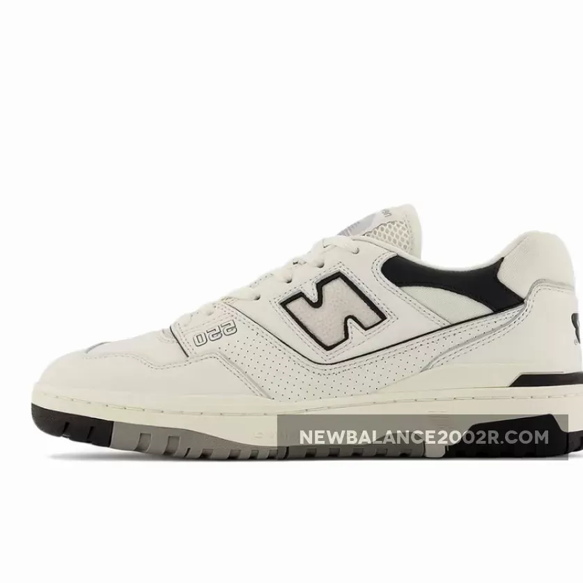 New Balance 550 Cream Black BB550LWT #new balance cream 550