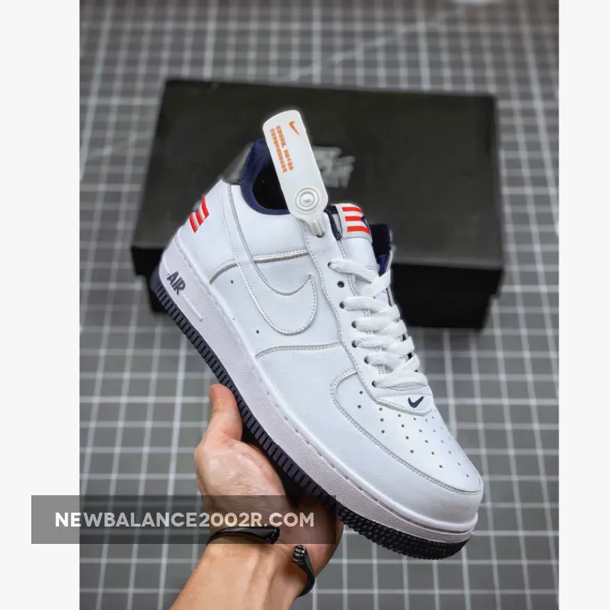Nike Air Force 1 Low 'Puerto Rico' True White/True White-Obsidian-Comet Red / puerto rico air force ones