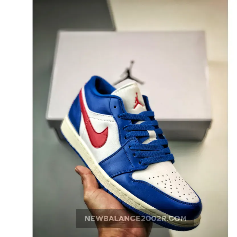 Air Jordan 1 Low Sport Blue/Gym Red-White | aj 1 low white