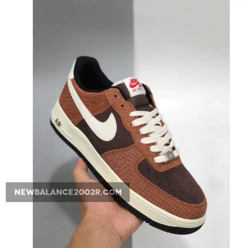 Nike Air Force 1 Low Red Bark With Snakeskin CV5567-200 Brand New