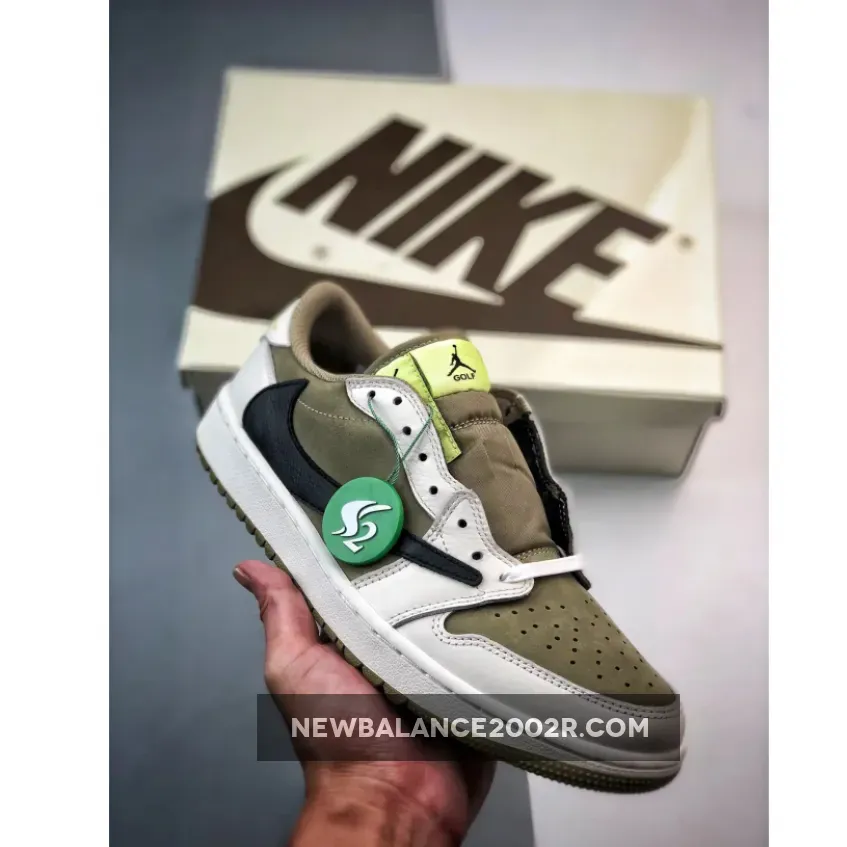 Travis Scott x Air Jordan 1 Low Golf Neutral Olive/Black-Sail | jordan 1 olive