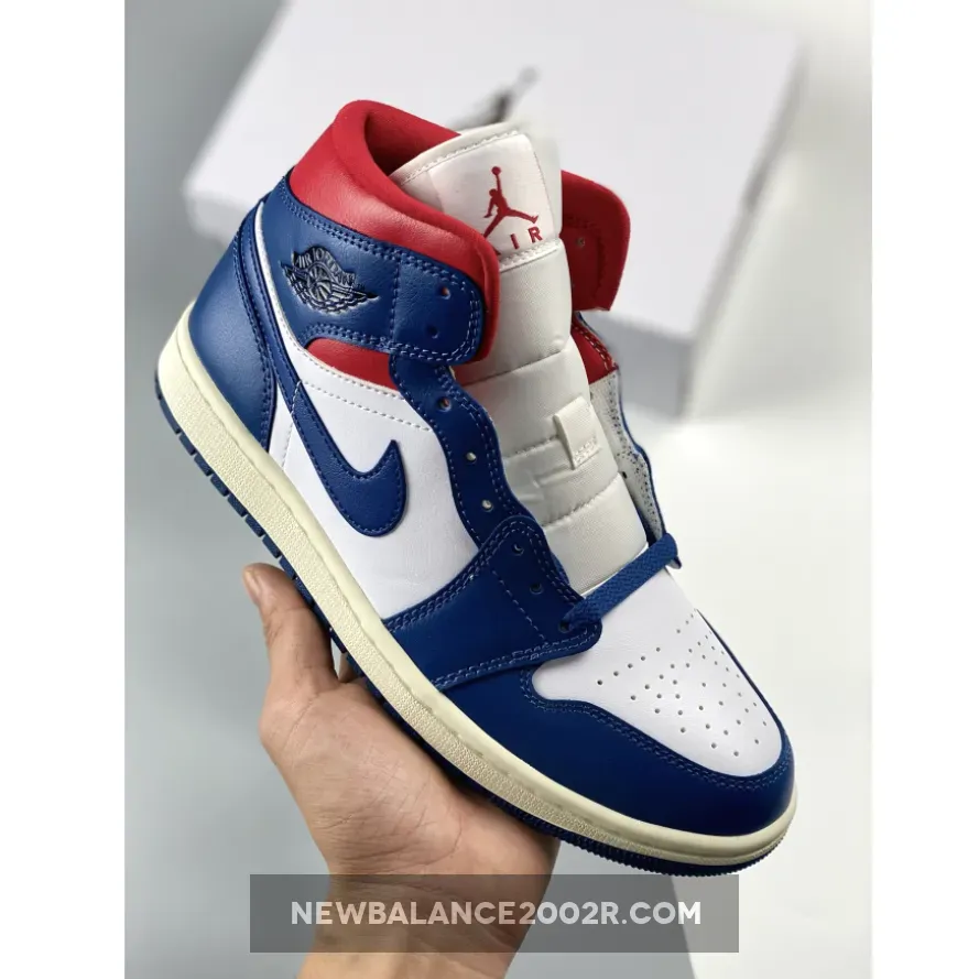 Air Jordan 1 Mid "French Blue" Blue/White/Red BQ6472-146