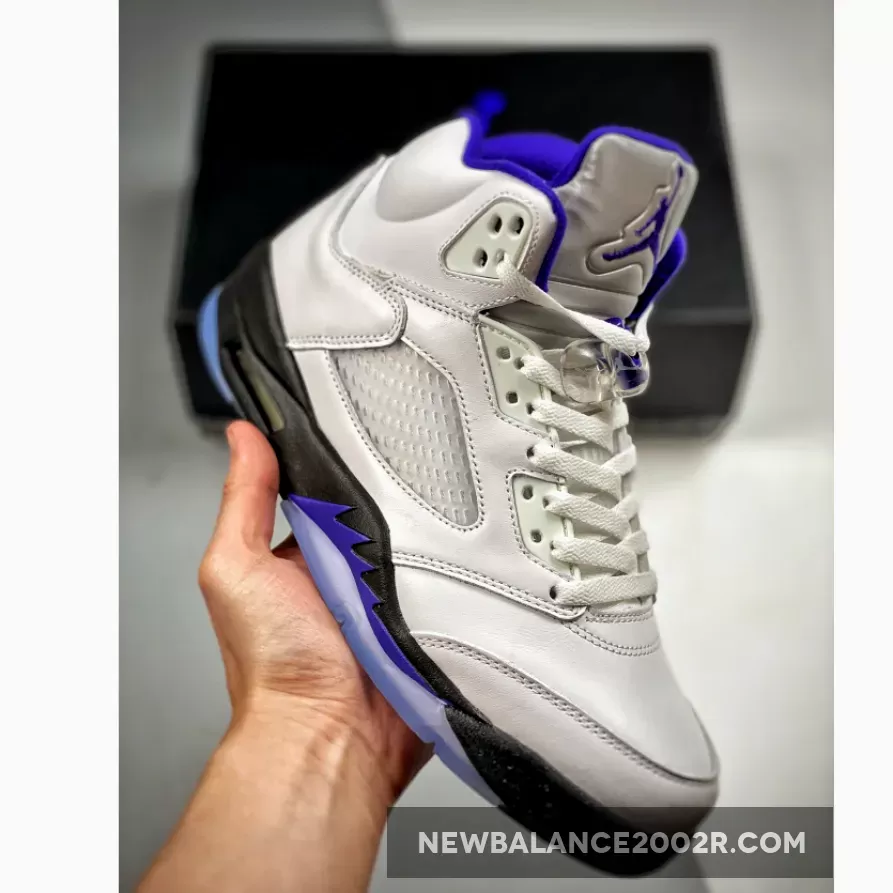 Black White Dark Concord - Air Jordan 5 White/Dark Concord-Black