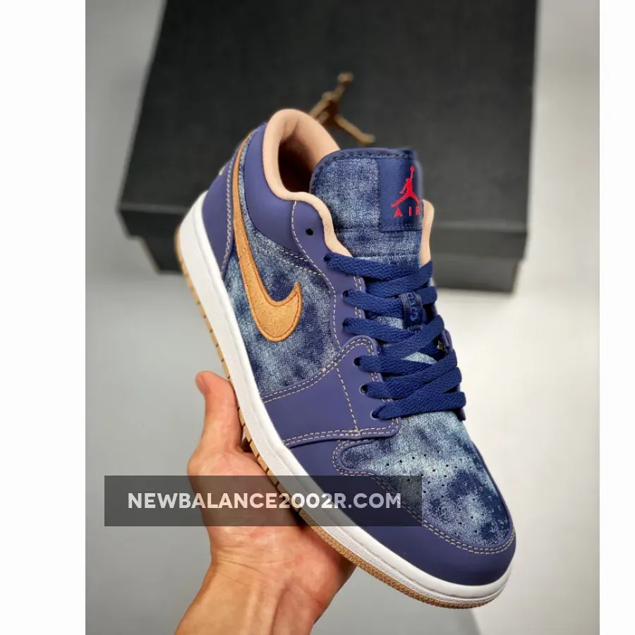 Air Jordan 1 Low SE 'Denim' Midnight Navy/Red-White-Hemp DH1259-400 #jordan 1 denim low