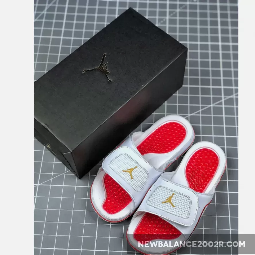 Air Jordan Hydro 13 White Red Gold