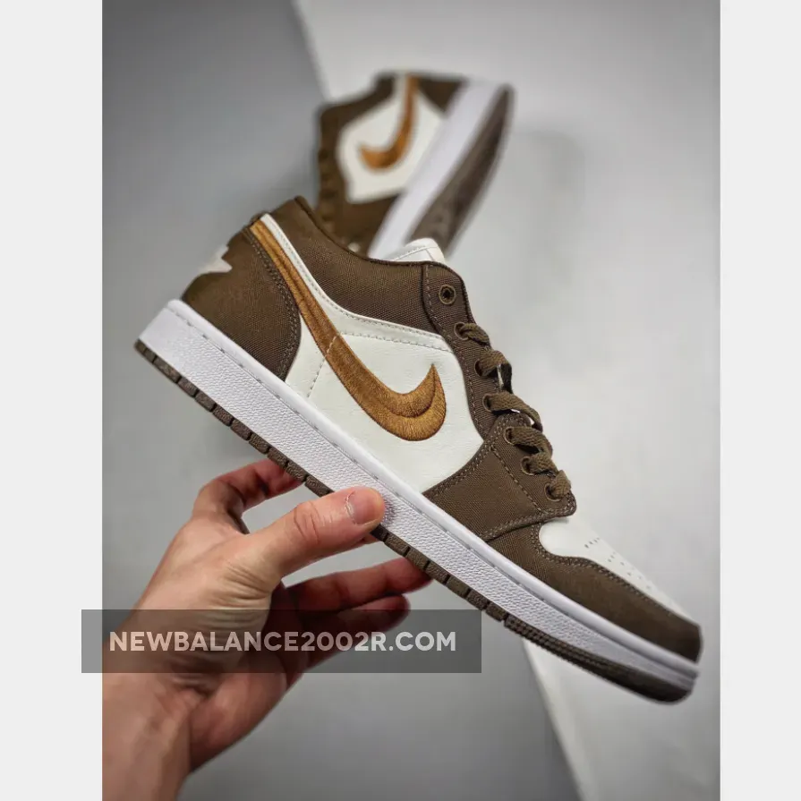 Brown Retro Jordan Air Jordan 1 Low Light Olive/Sail-White DV0426-301