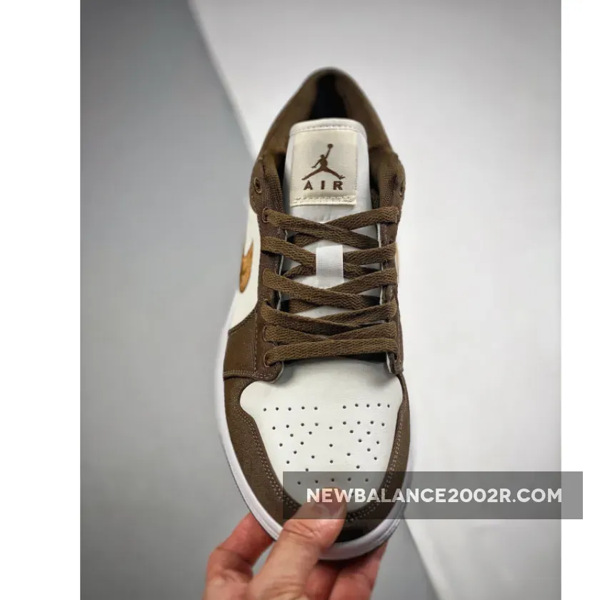 Brown Retro Jordan Air Jordan 1 Low Light Olive/Sail-White DV0426-301