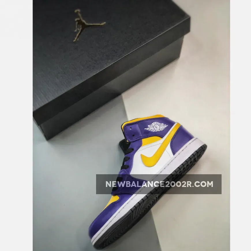 Air Jordan 1 Mid "Lakers" Dark Concord/Taxi-White-Black Air Jordan 1 Mid "Lakers" Dark Concord/Taxi-White-Black