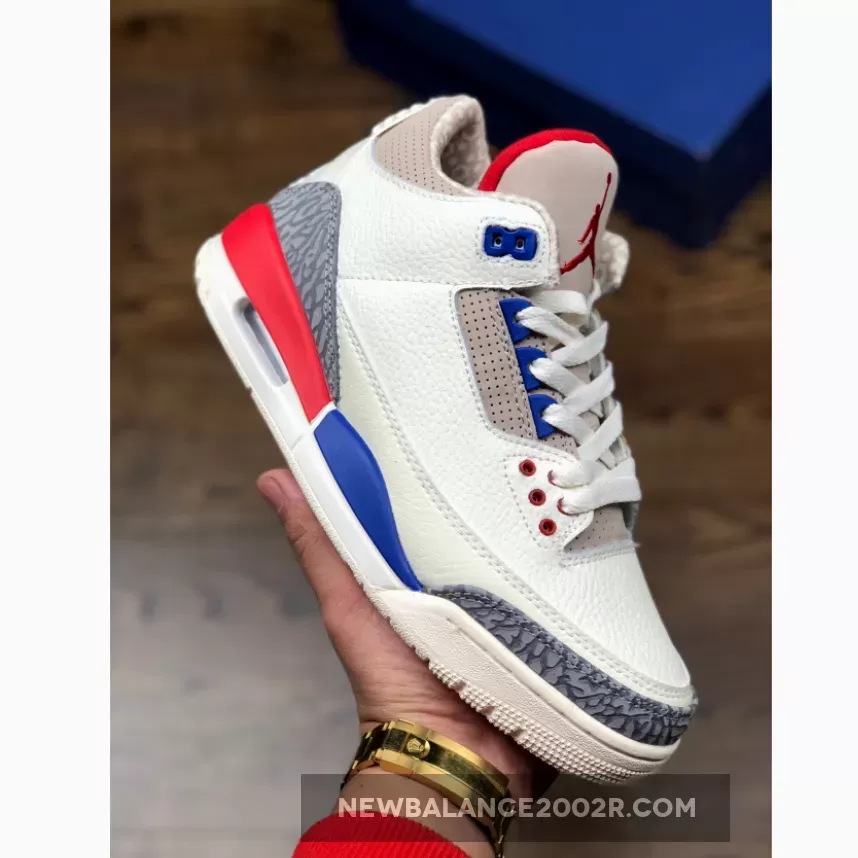 Air Jordan 3 'Charity Game' Sail/Sport Royal-Light Bone-Fire Red / Jordan 3 2023 136064-140