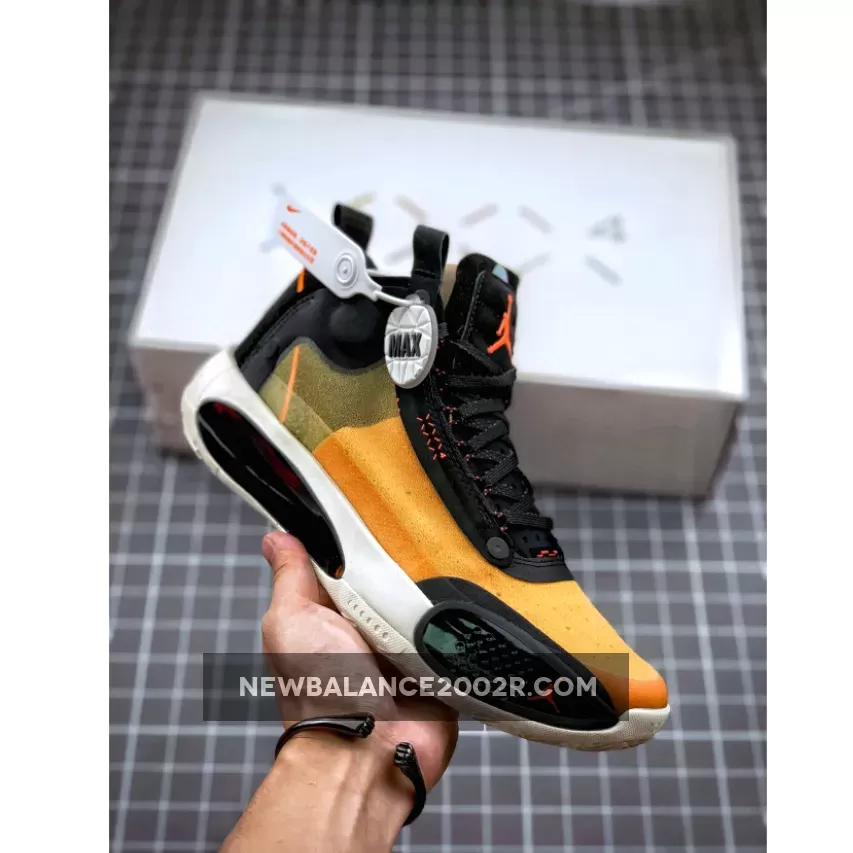 Air Jordan 34 Amber Rise/Black-Sail-Metallic Silver AR3240-800