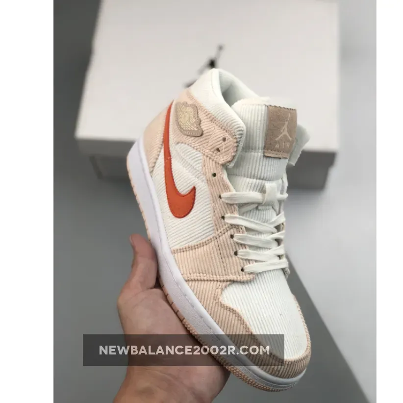 Air Jordan 1 Mid 'Corduroy' Sail/Orange Quartz - jordan 1 mid orange