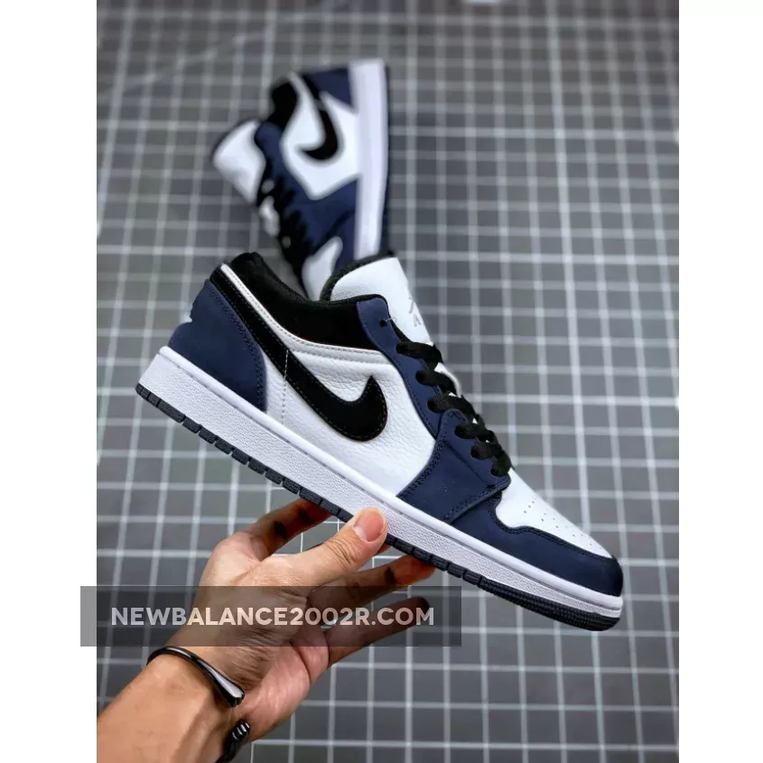 Air Jordan 1 Low White/Black-Midnight Navy - goat jordan 1s