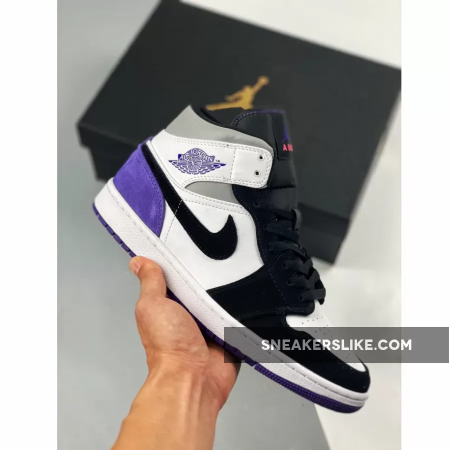 Air Jordan 1 Mid Purple Black
