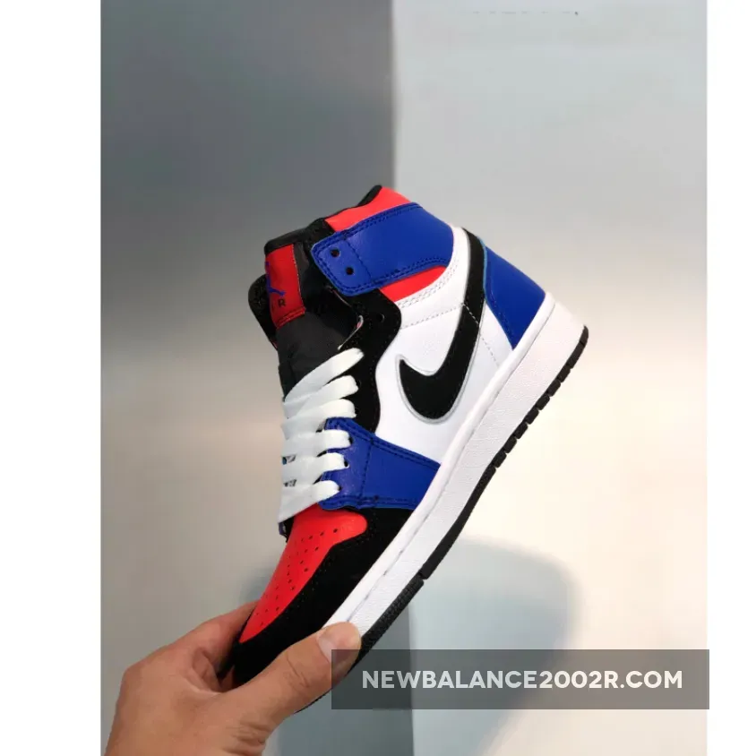 Air Jordan 1 Mid 'Top 3' Blue Red Black White / jordan mid top
