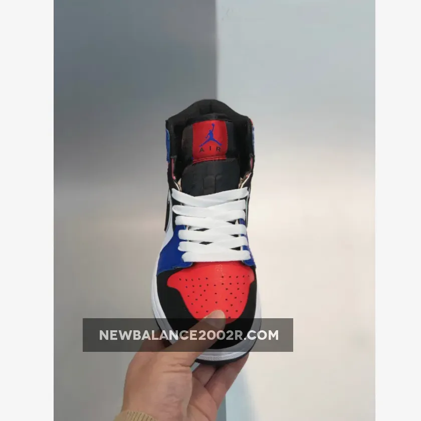 Air Jordan 1 Mid 'Top 3' Blue Red Black White / jordan mid top