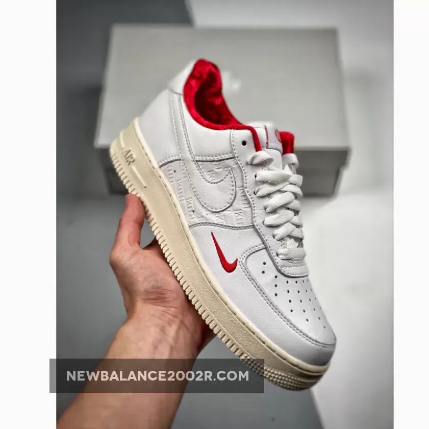 Kith x Nike Air Force 1 Low White Red Outlet #red and gold air force 1