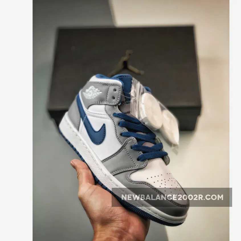 Air Jordan 1 Mid Cement Grey/White-True Blue DQ8426-014