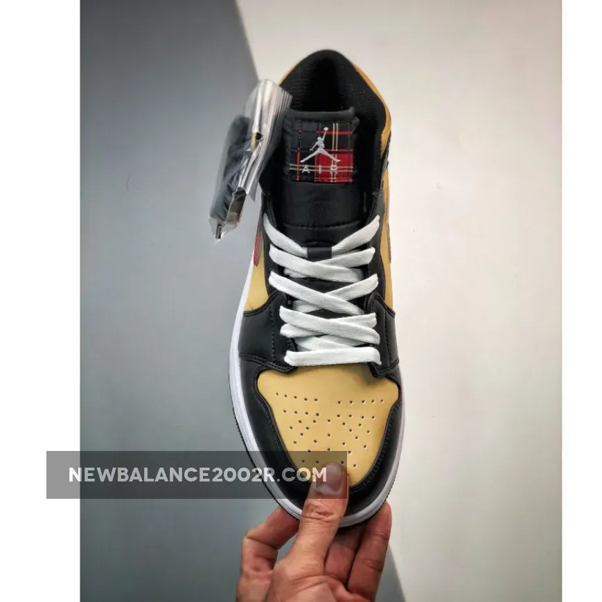 Air Jordan 1 Mid "Tartan Swoosh" Tan/Black-Red DZ5329-001 Air Jordan 1 Mid "Tartan Swoosh" Tan/Black-Red DZ5329-001