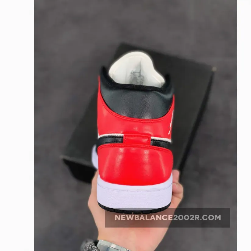 Air Jordan 1 Mid Light Orewood Brown/Newsprint-Bright Crimson #light orewood brown/ironstone/light orewood brown -