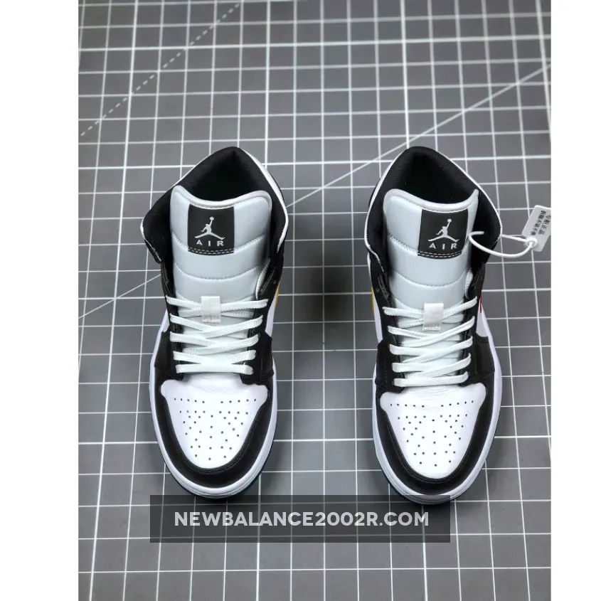 Air Jordan 1 Mid Lucid Green Alternate Swooshes black/university red-white-lucid green