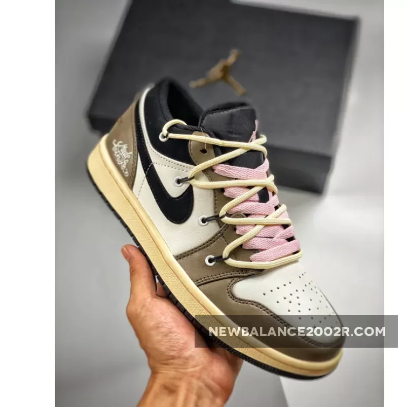 Air Jordan 1 Low Custom - Air Jordan 1 Low White Brown Black 1680453292