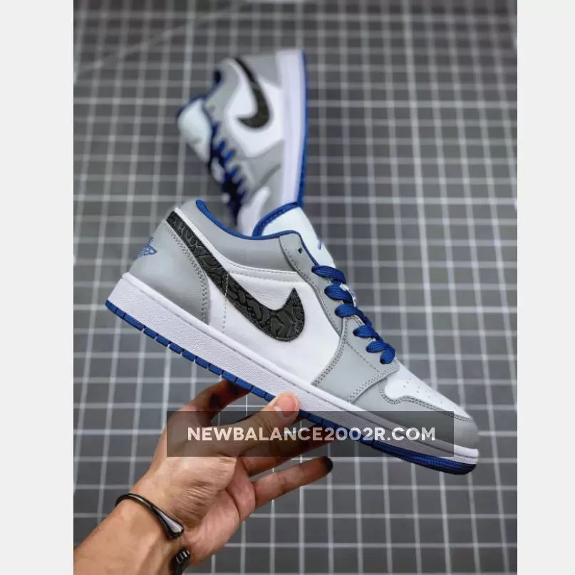 Air Jordan 1 Low White/True Blue-Cement Grey-Black / true blue cement jordan 1 low