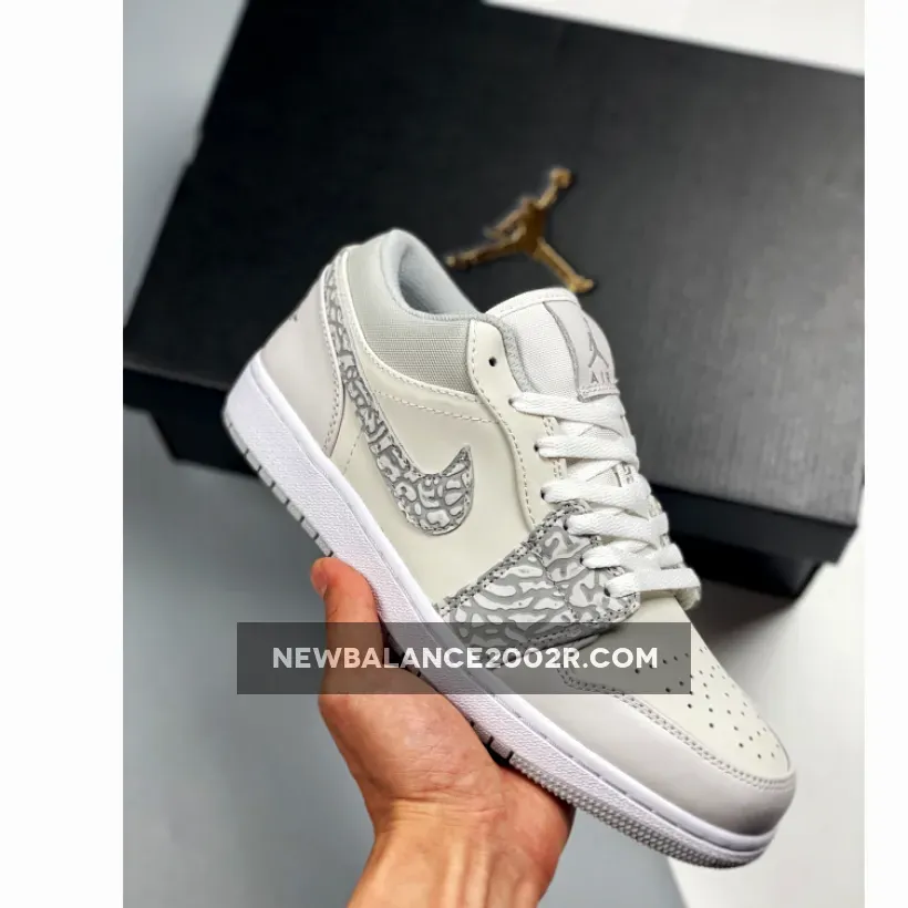 Air Jordan 1 Low Berlin Grey / Air Jordan 1 Low PRM 'Elephant' White/Neutral Grey-Sail-Smoke Grey DH4269-100