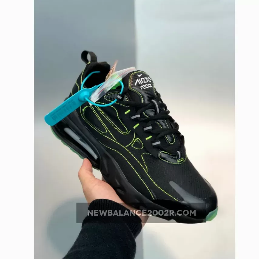 Nike Air Max 270 React Black Electric Green CQ6549-001 nike 270 black green