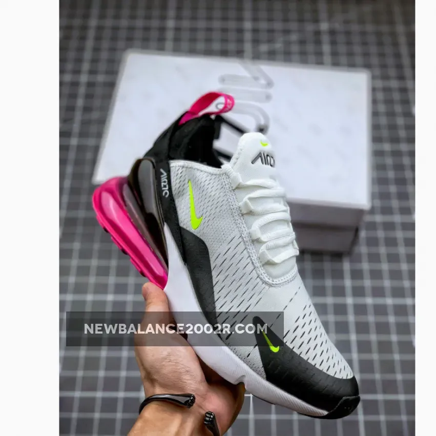 Nike Air Max 270 White Black Fuchsia Volt AH8050-109 nike air max 270 fuchsia