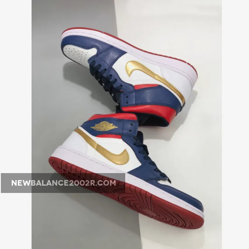 Air Jordan 1 Mid 'USA Olympic' White/Varsity Red-Midnight Navy #olympic jordan 1