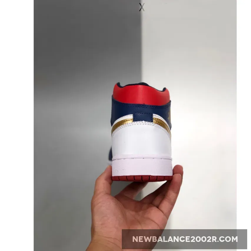 Air Jordan 1 Mid 'USA Olympic' White/Varsity Red-Midnight Navy #olympic jordan 1
