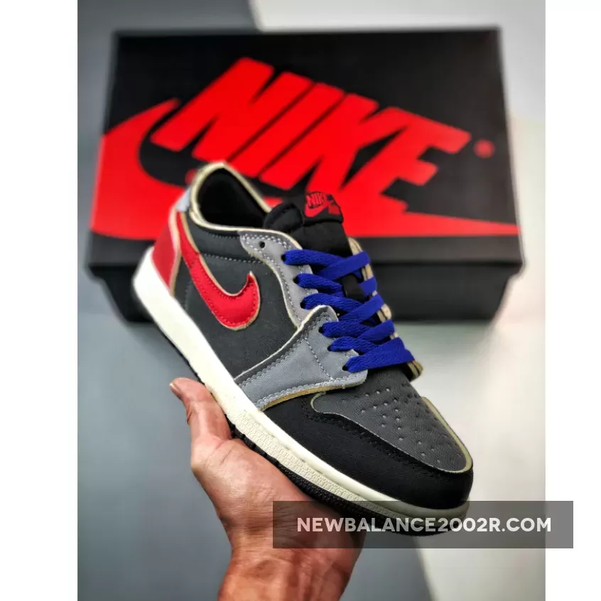 Discount Air Jordan 1 Low OG EX Black/Dark Smoke Grey-Red 1676453385