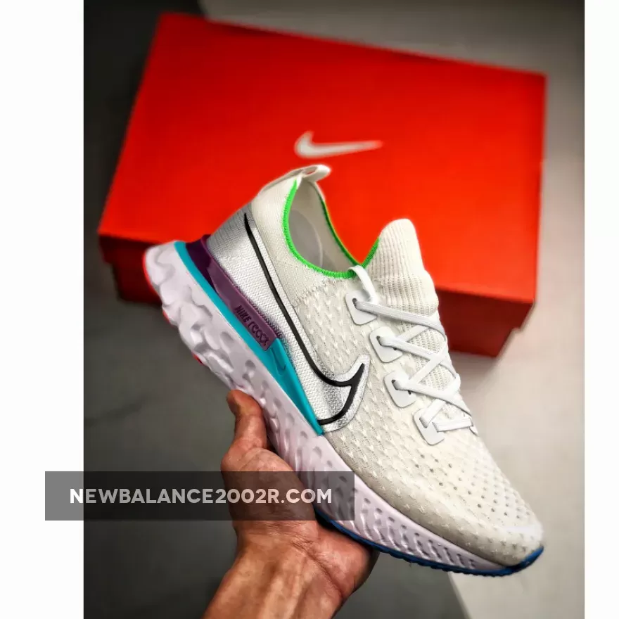 Nike React Infinity Run White/Silver-Green-Volt #infinity vapor
