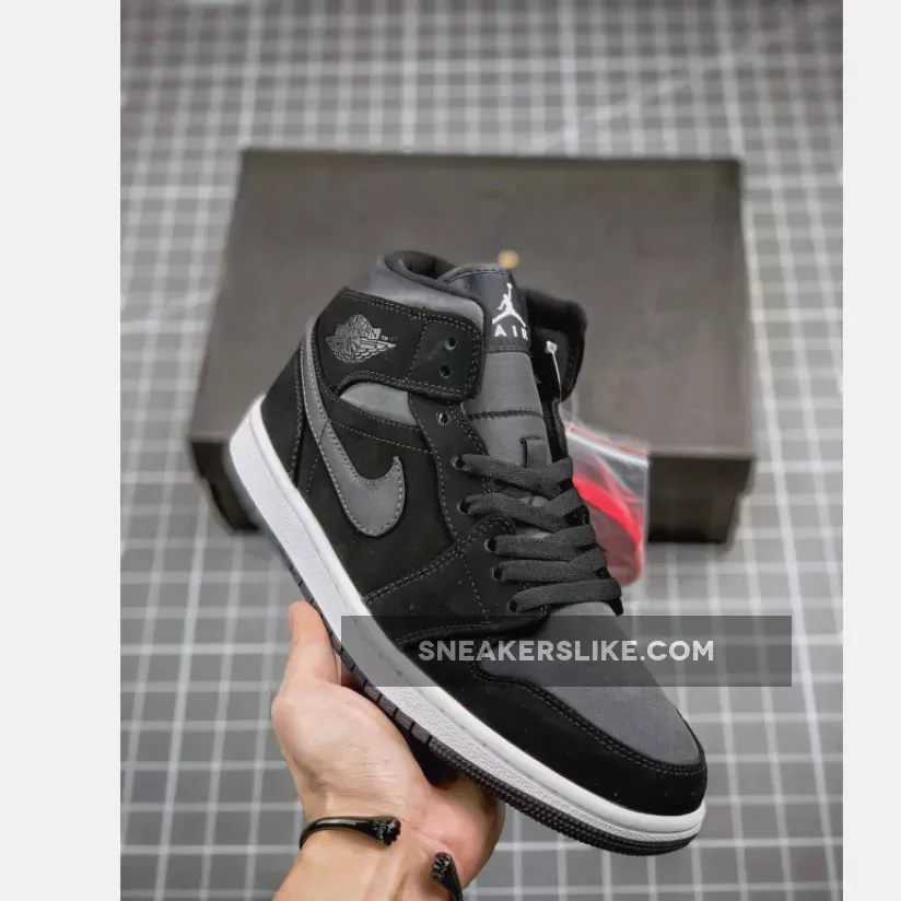 Air Jordan 1 Mid SE Black Grey 852542-012 air jordan 1 mid se nylon 'black grey'