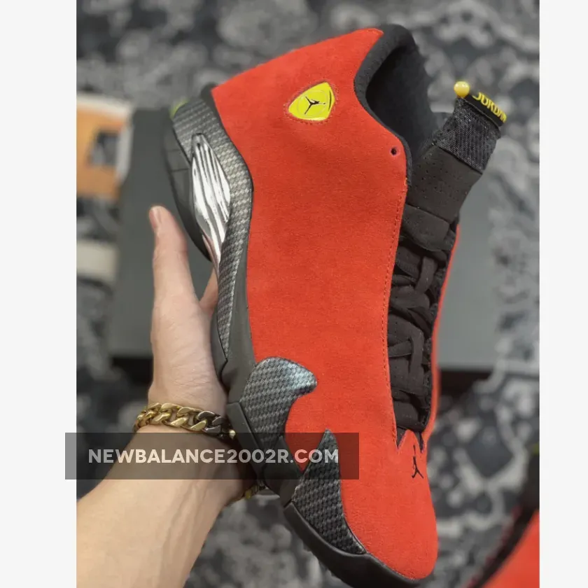 Air Jordan 14 'Ferrari' Challenge Red and Vibrant Yellow-Anthracite-Black / Ferari 14s 654459-670