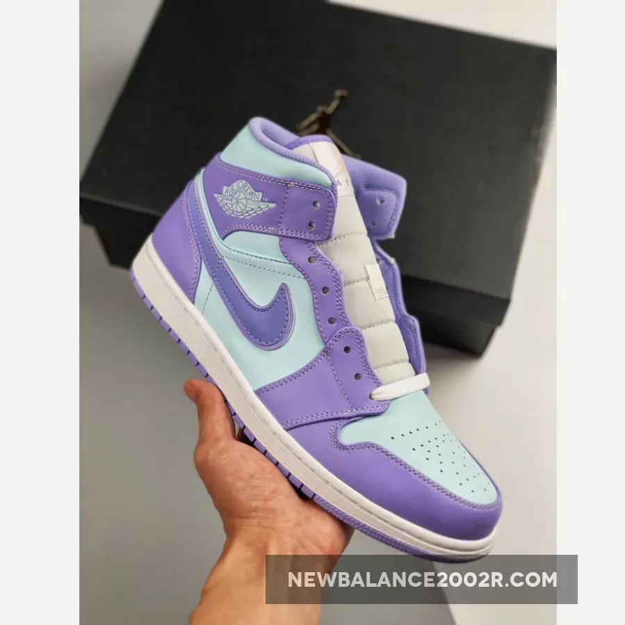 Air Jordan 1 Mid Purple Aqua Blue jordan 1 aqua 554724-500
