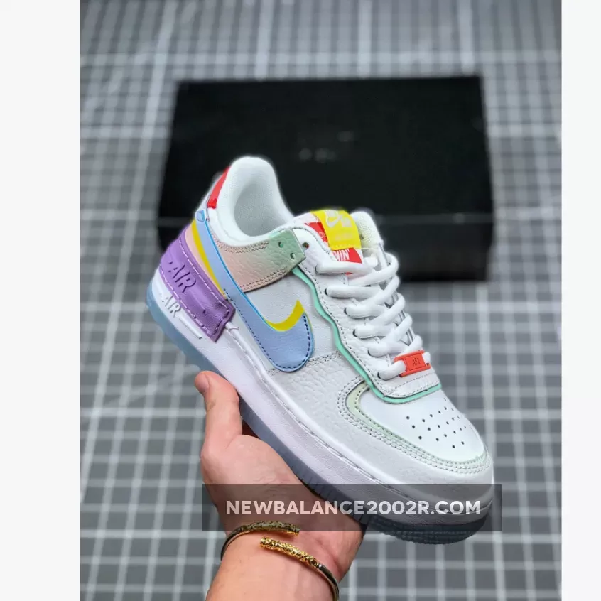 Nike WMNS Air Force 1 Low 'Shadow' White/Diamond Blue-Purple-Yellow / nike air force 1 shadow sneakers in white and multi
