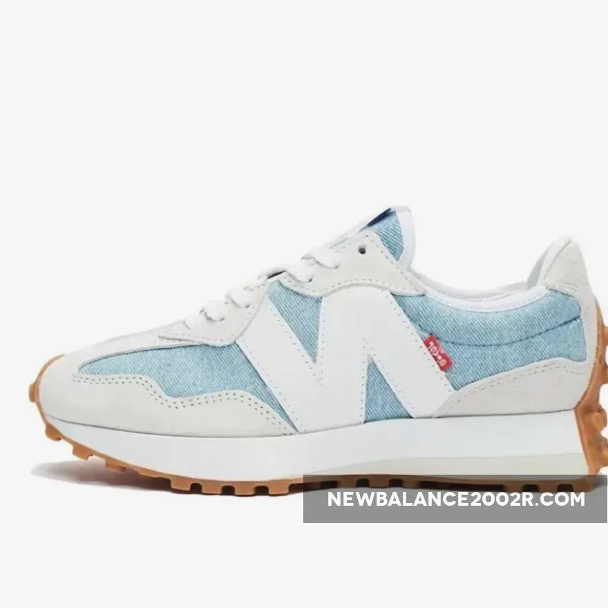 New Balance 327 Washed Denim White Blue denim new balance