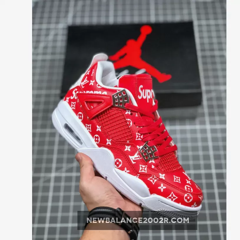 Supreme x Air Jordan 4 Red #jordan 4 customs